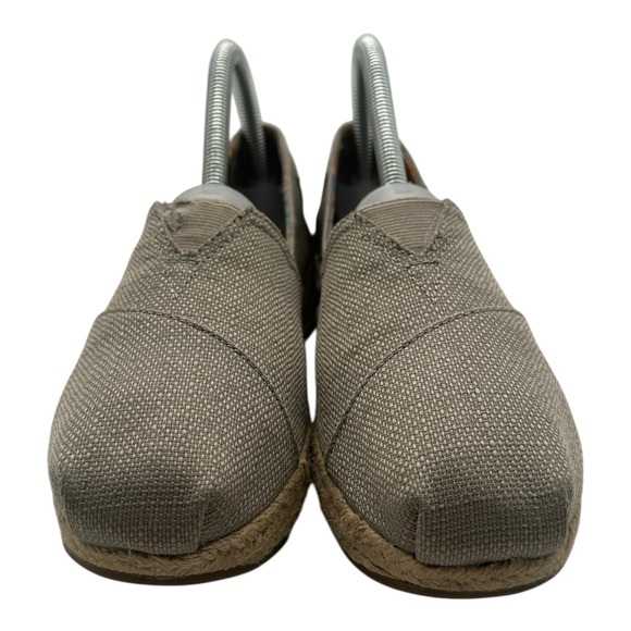 BOBS Skechers Espadrille Wedge Shoes Women's 7.5 Taupe Slip On Memory Foam 34101 - Picture 5 of 12